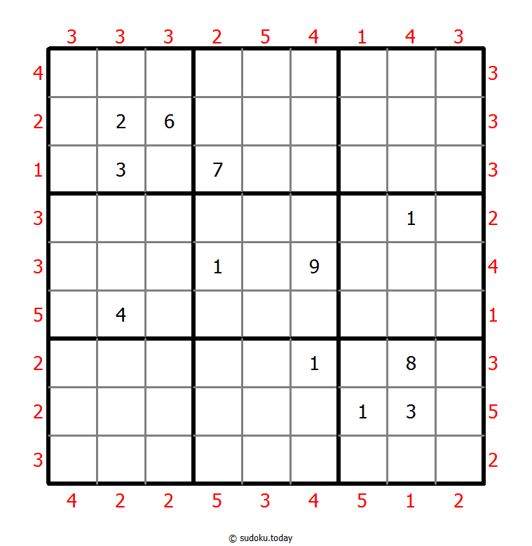 摩天楼数独 #47357