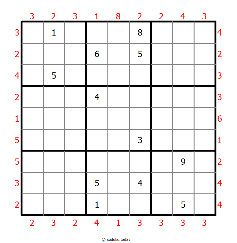 摩天楼数独 #47375