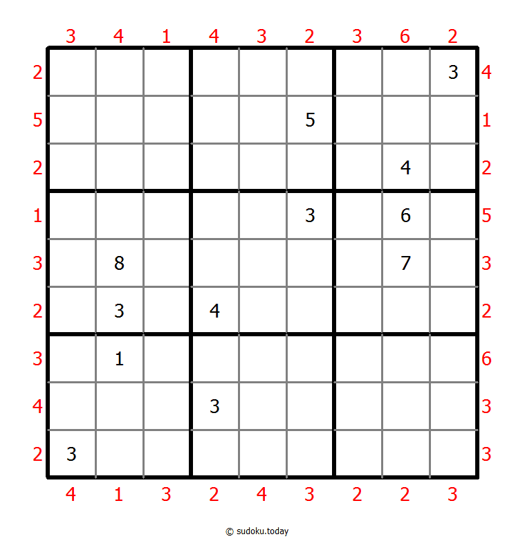 摩天楼数独 #47399