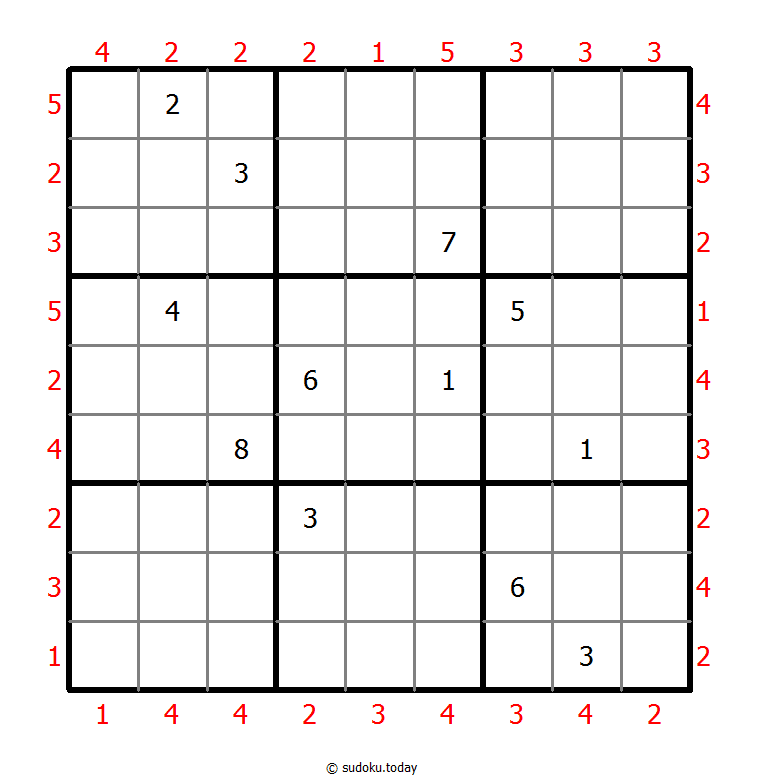 摩天楼数独 #47451