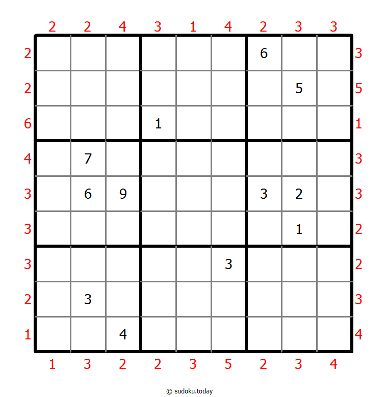 摩天楼数独 #47466