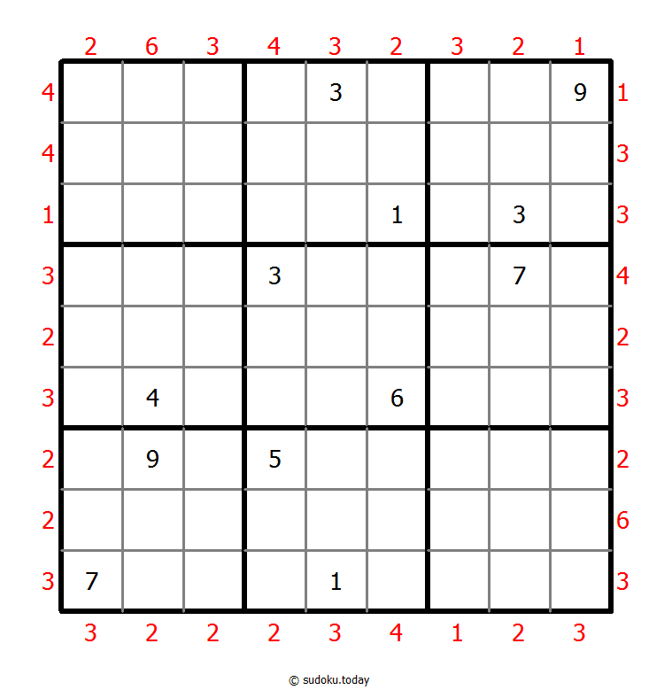 摩天楼数独 #47623
