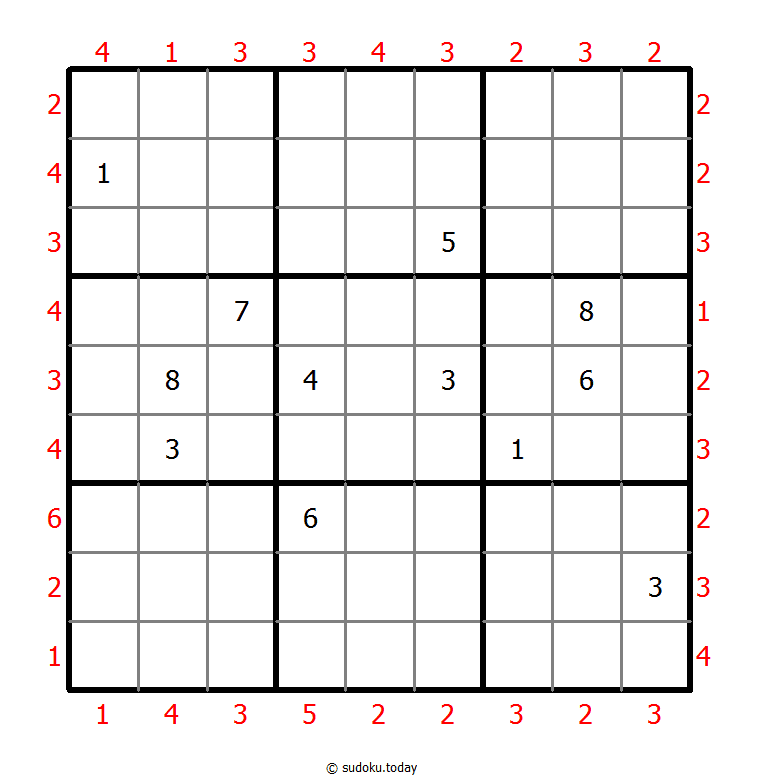 摩天楼数独 #47636