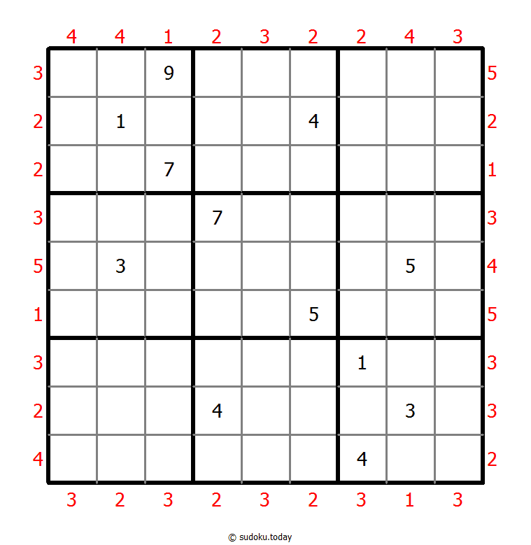 摩天楼数独 #47640