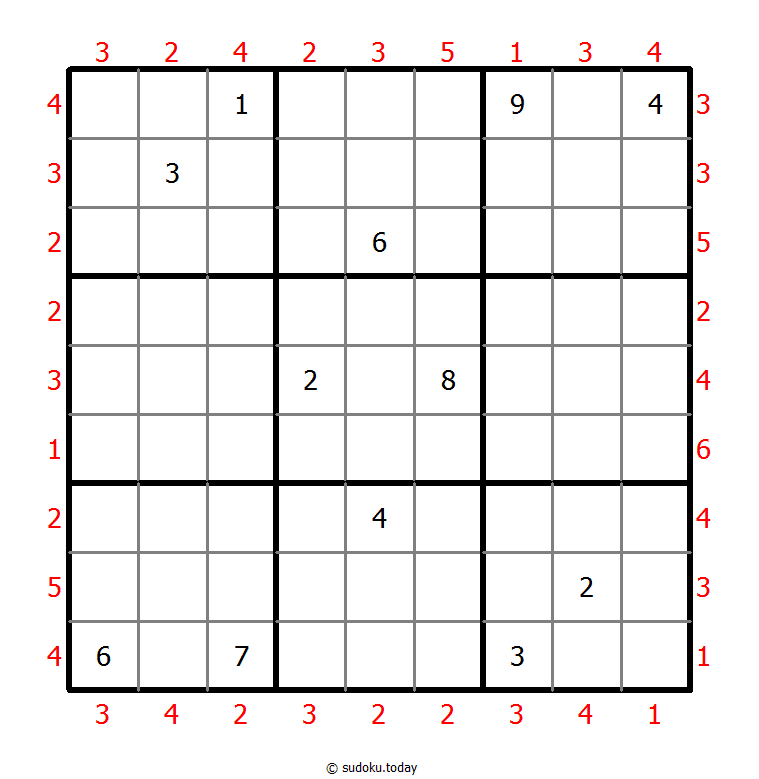 摩天楼数独 #47673