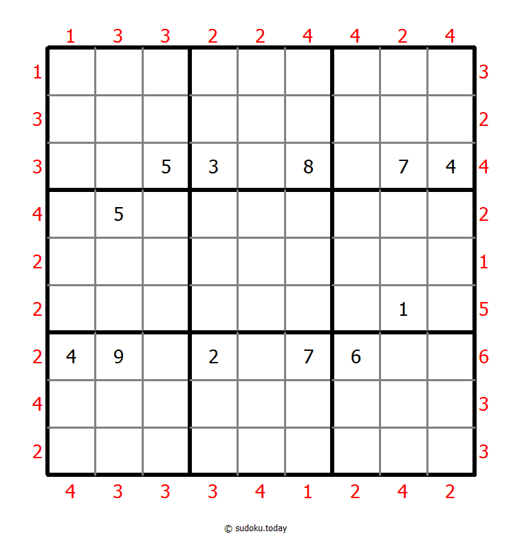 摩天楼数独 #47696