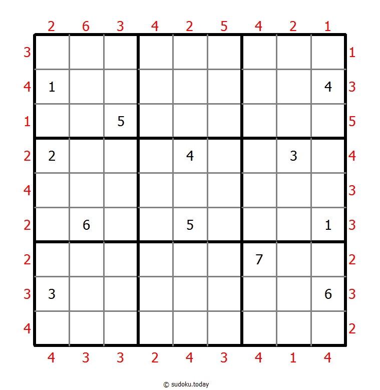 摩天楼数独 #47697