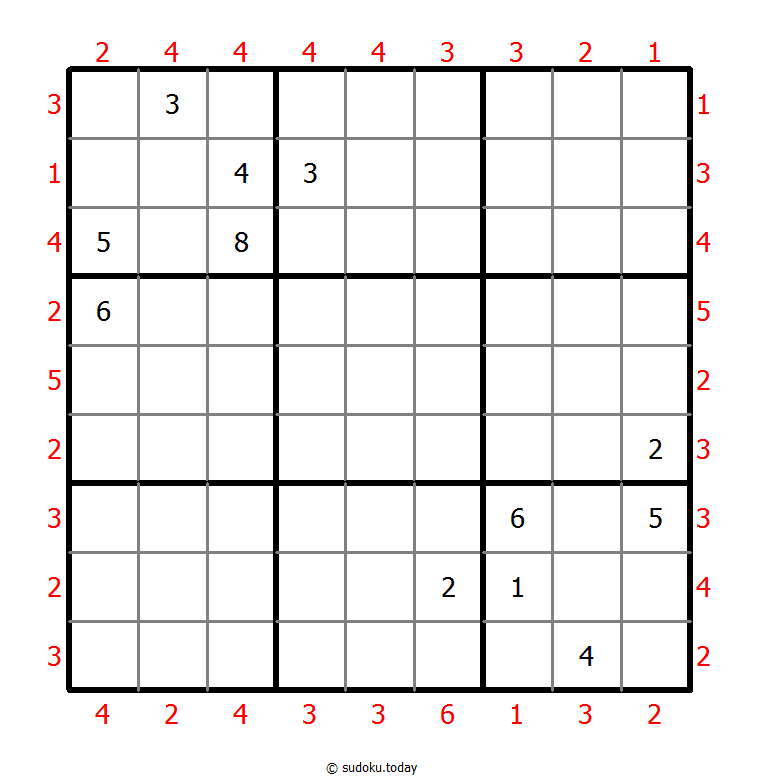 摩天楼数独 #47852