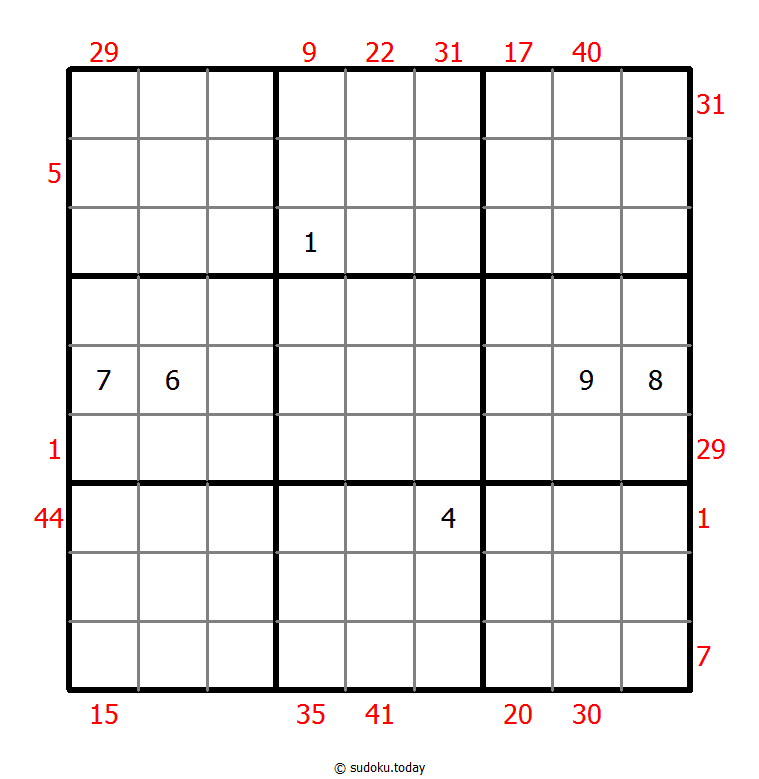X Sums Sudoku 2025年11月21日