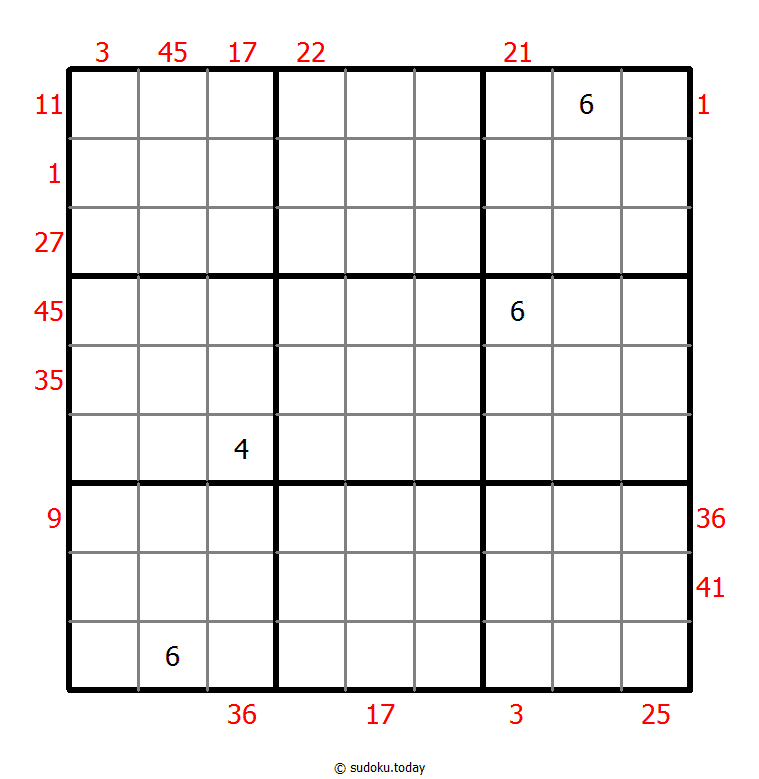 X Sums Sudoku 2025年12月26日