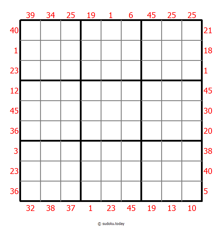 X Sums Sudoku 2025年12月19日