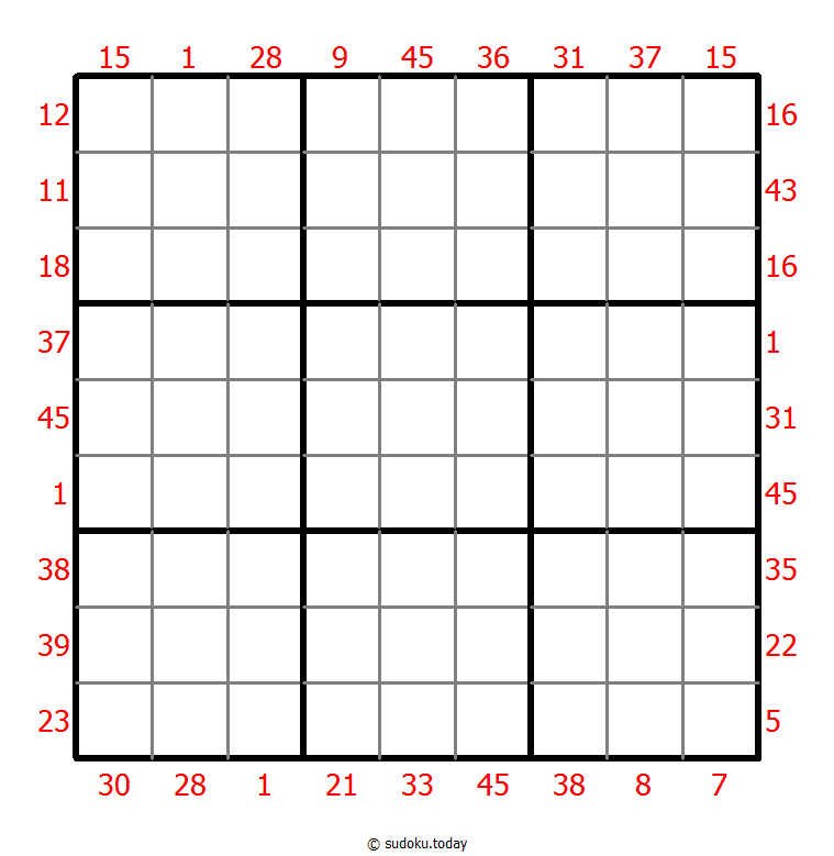 X Sums Sudoku 2025年12月02日