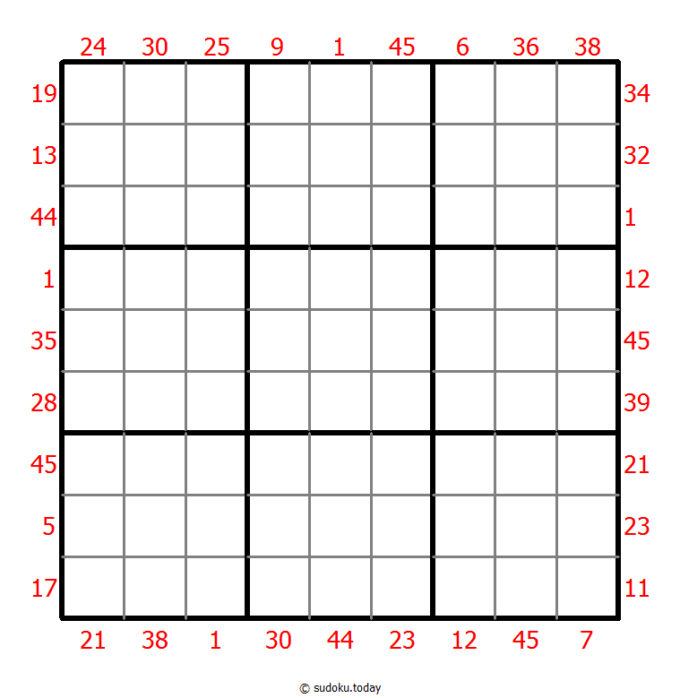 X Sums Sudoku 2025年11月22日