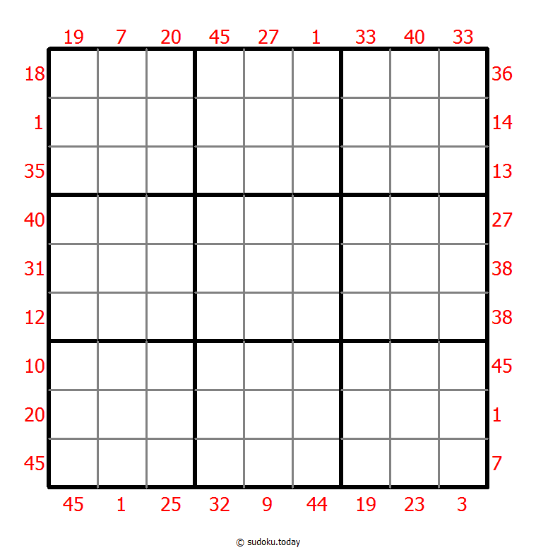 X Sums Sudoku 2025年10月30日