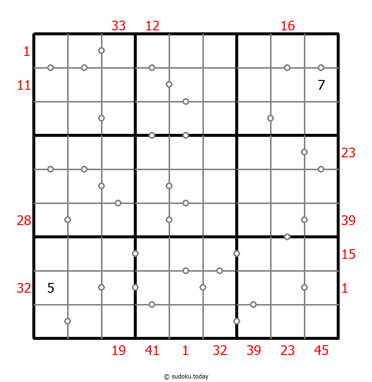 Hybrid Sudoku ( X Sums + Consecutive ) 2026年01月19日