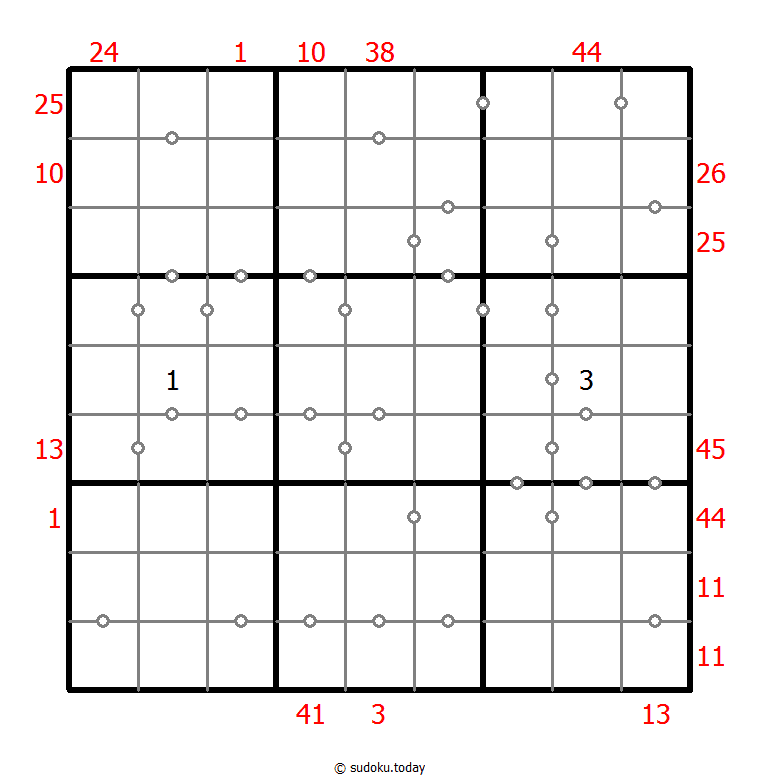 Hybrid Sudoku ( X Sums + Consecutive ) 2025年11月23日