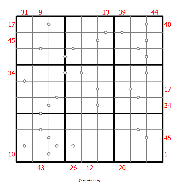Hybrid Sudoku ( X Sums + Consecutive ) 2025年10月28日