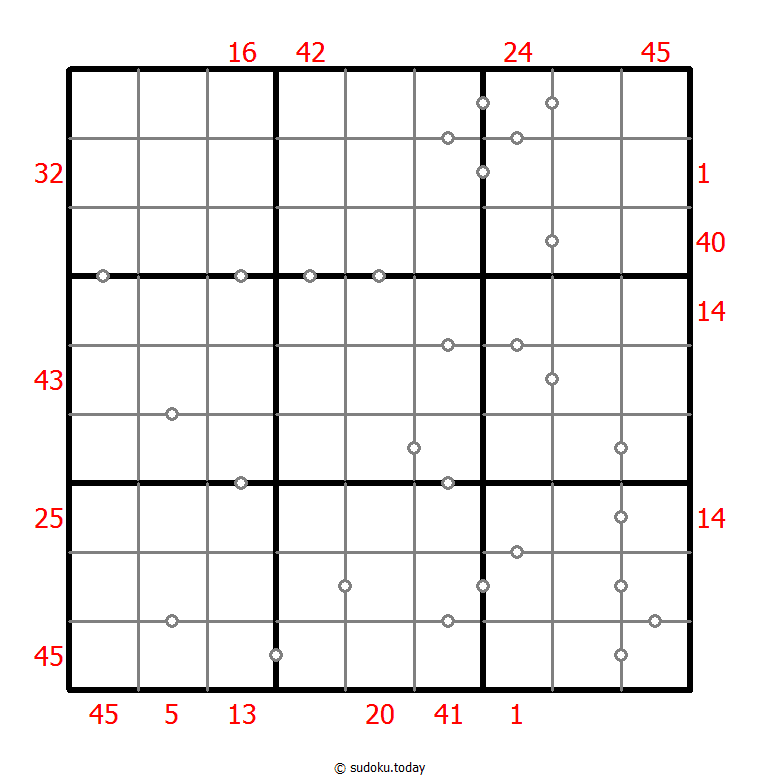 混合数独（X総計+連続）