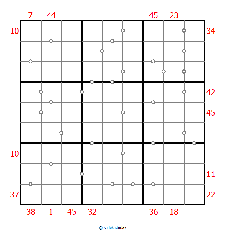 Hybrid Sudoku ( X Sums + Consecutive ) 2025年12月23日