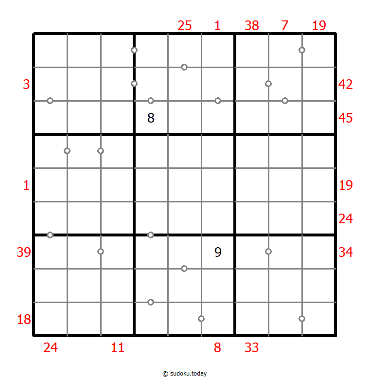 Hybrid Sudoku ( X Sums + Consecutive ) 2025年11月02日