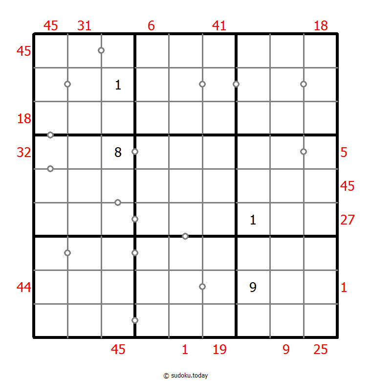 Hybrid Sudoku ( X Sums + Consecutive ) 2025年11月04日