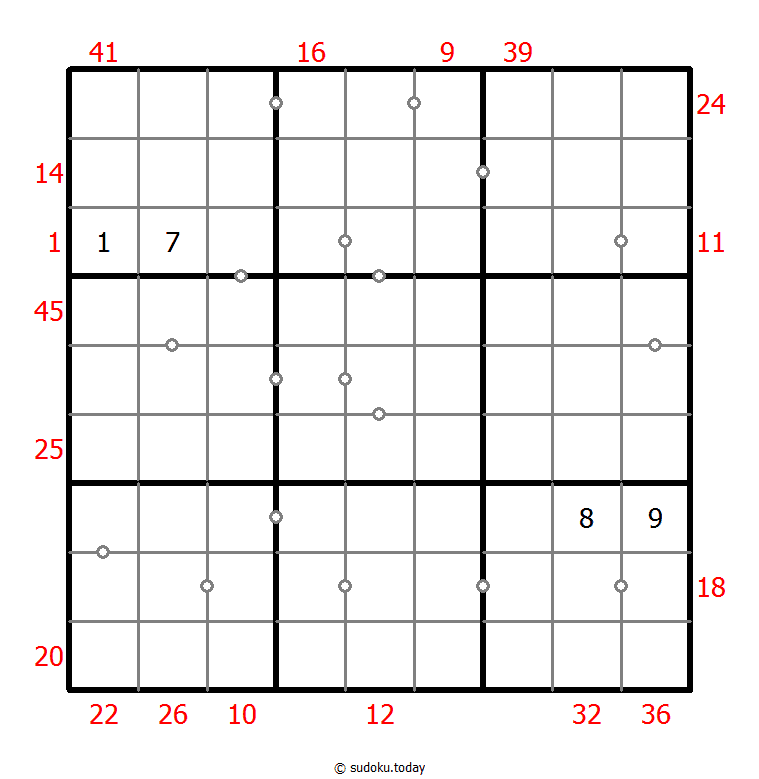 Hybrid Sudoku ( X Sums + Consecutive ) 2025年11月24日