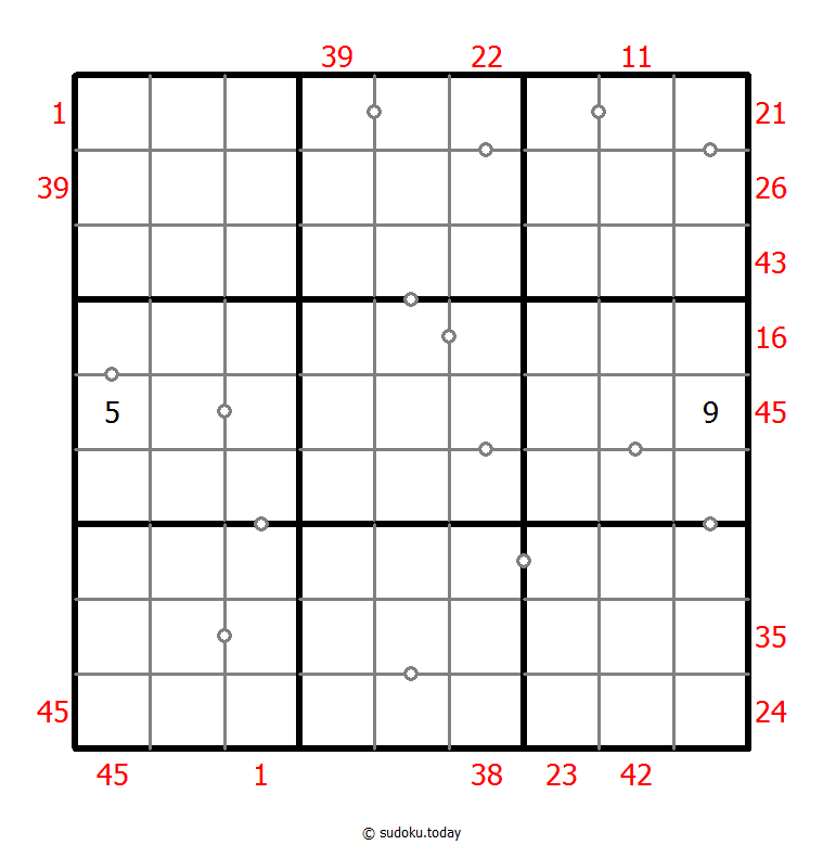 混合数独（X総計+連続）