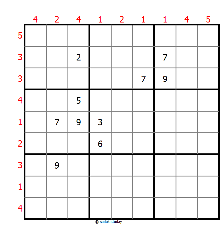 辺差数独 パズル例