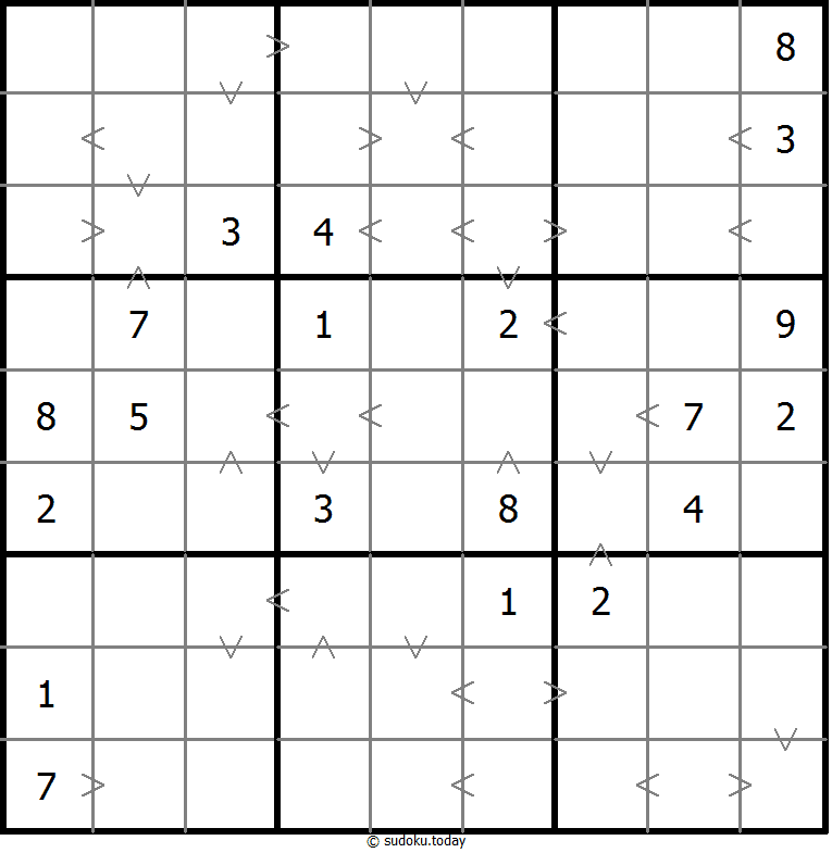Greater Than Sudoku 2025年12月13日