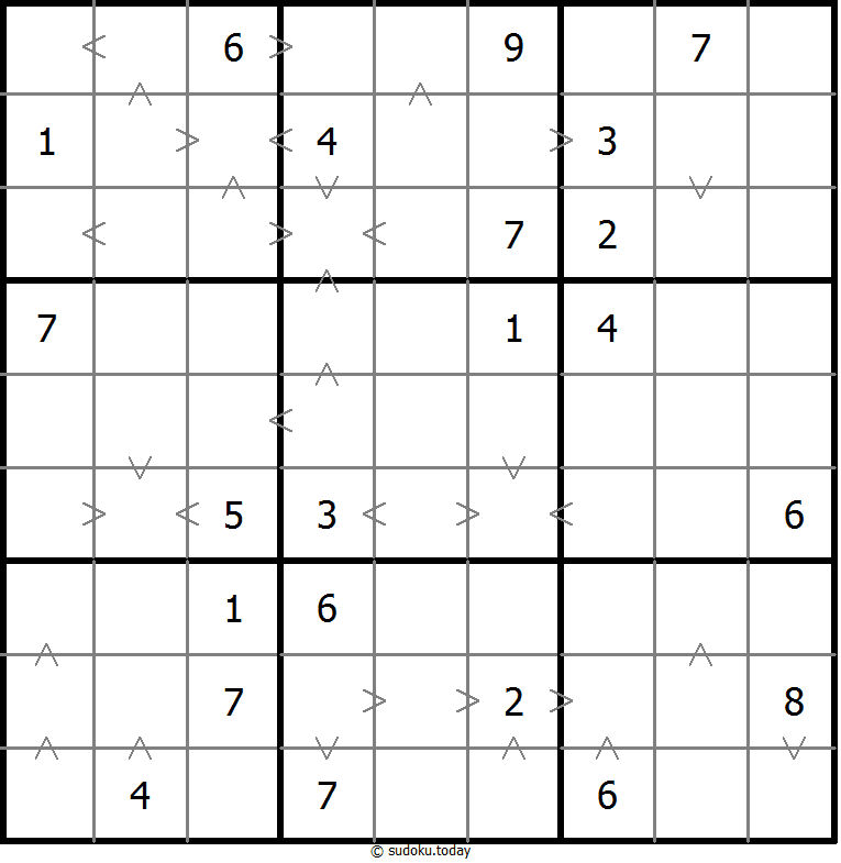 Greater Than Sudoku 2025年11月04日