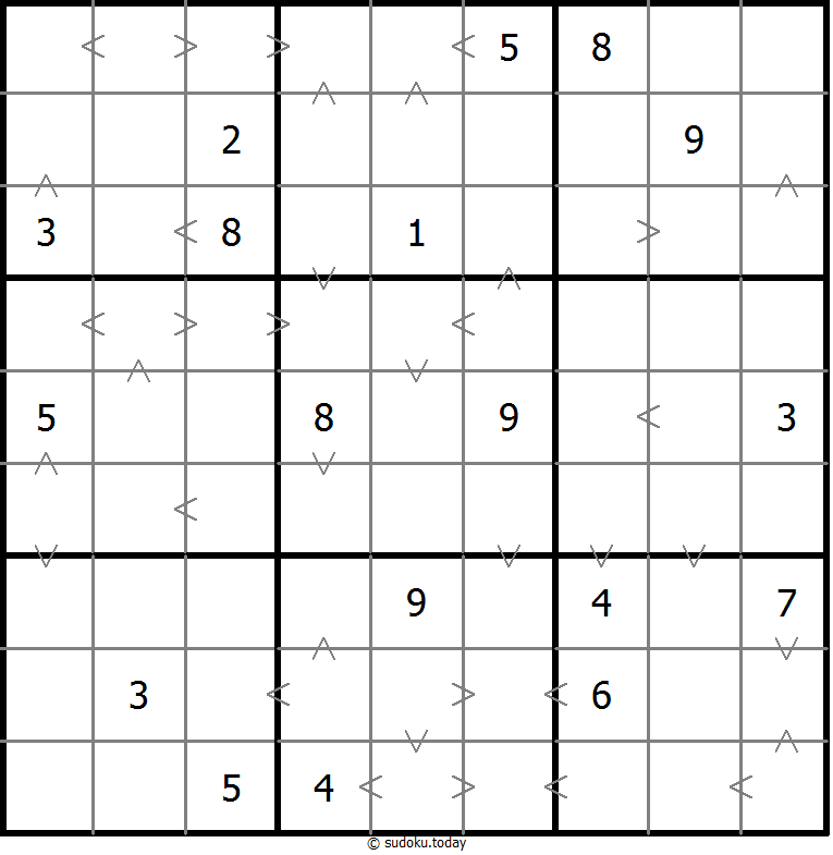 Greater Than Sudoku 2025年12月25日