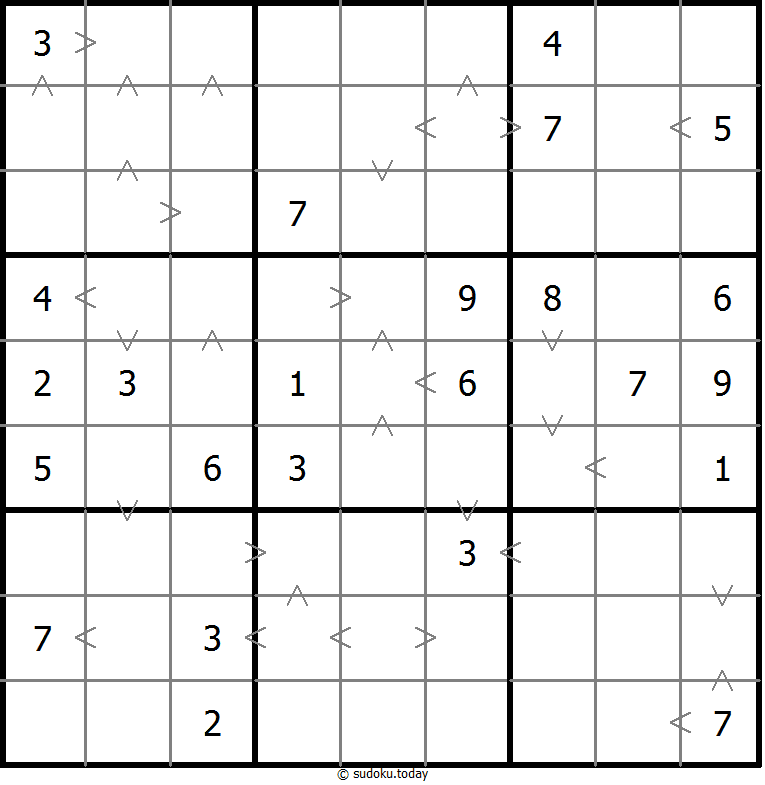 Greater Than Sudoku 2025年11月25日