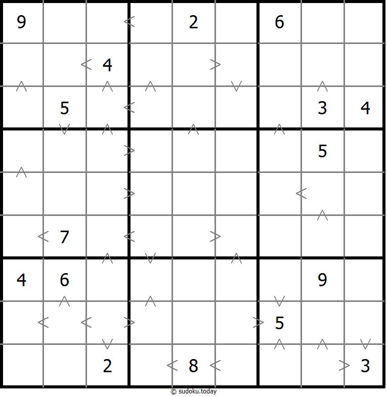 Greater Than Sudoku 2025年12月22日