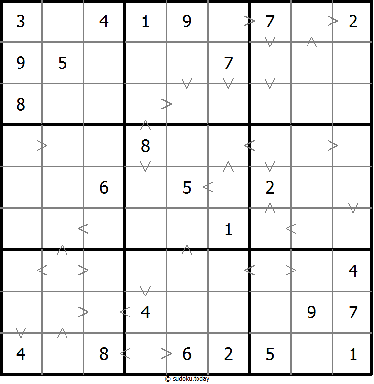 Greater Than Sudoku 2025年11月21日