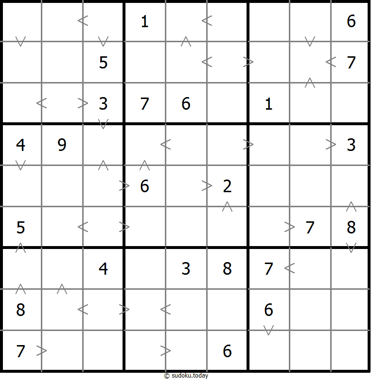 Greater Than Sudoku 2025年11月13日
