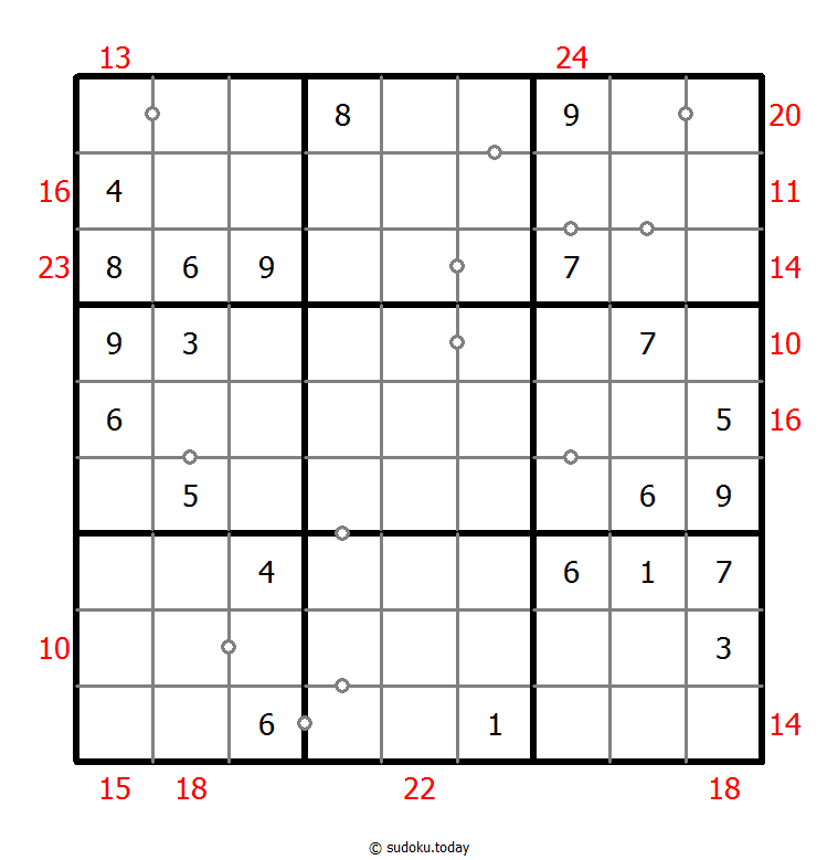 Hybrid Sudoku ( Consecutive Pairs + Sum Frame ) 2025年11月03日