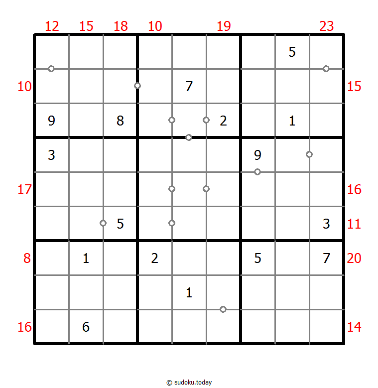 混合数独（非全標記 連続+フレームと） #22748