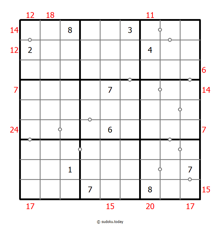 Hybrid Sudoku ( Consecutive Pairs + Sum Frame ) 2026年01月26日