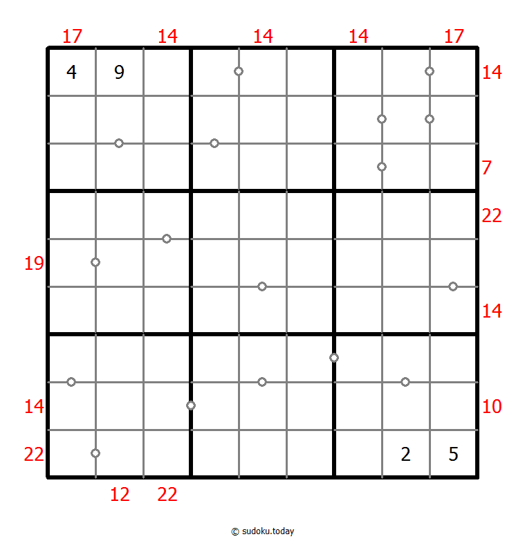 混合数独（非全標記 連続+フレームと） #23954
